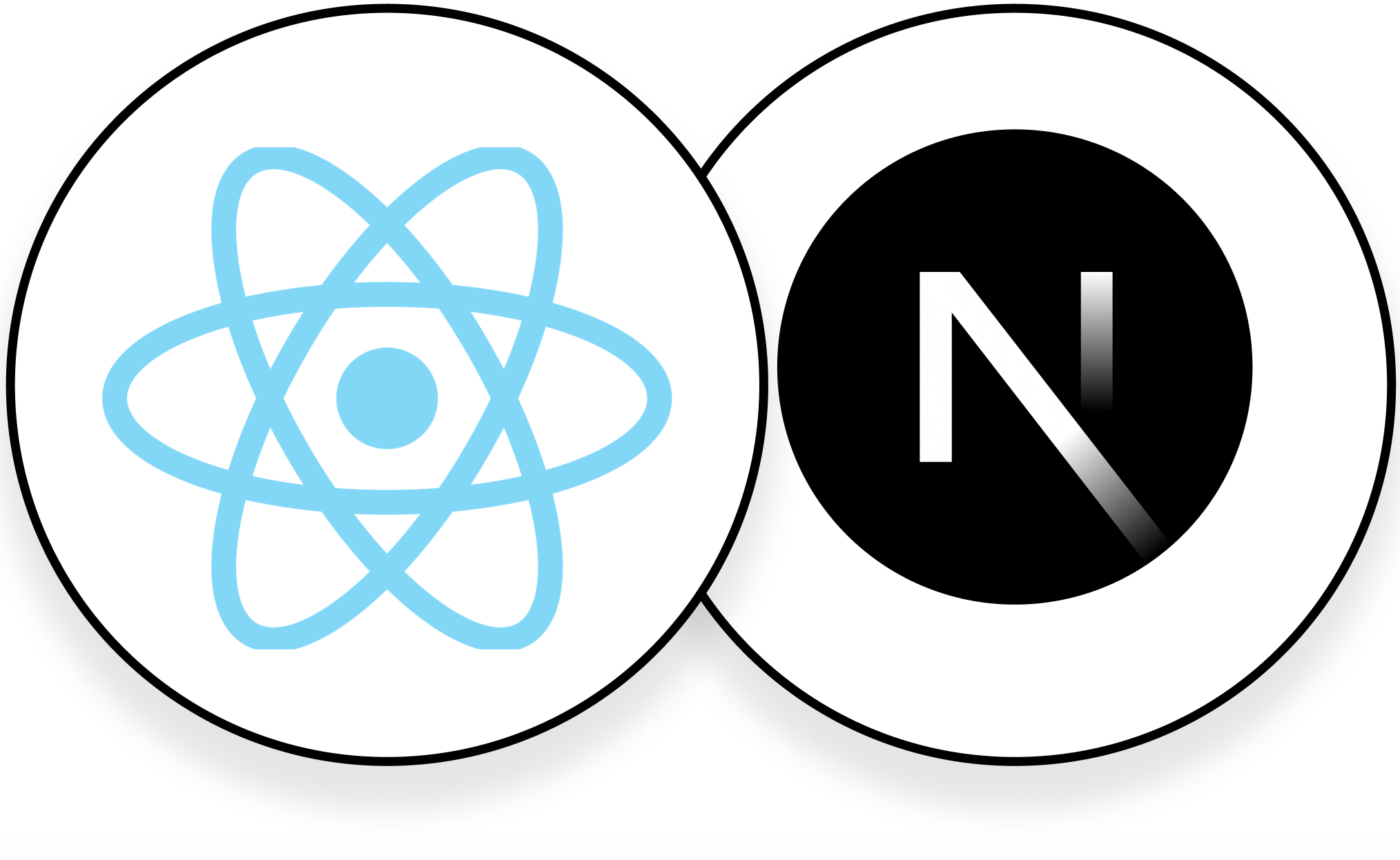 React and Next.js logos together