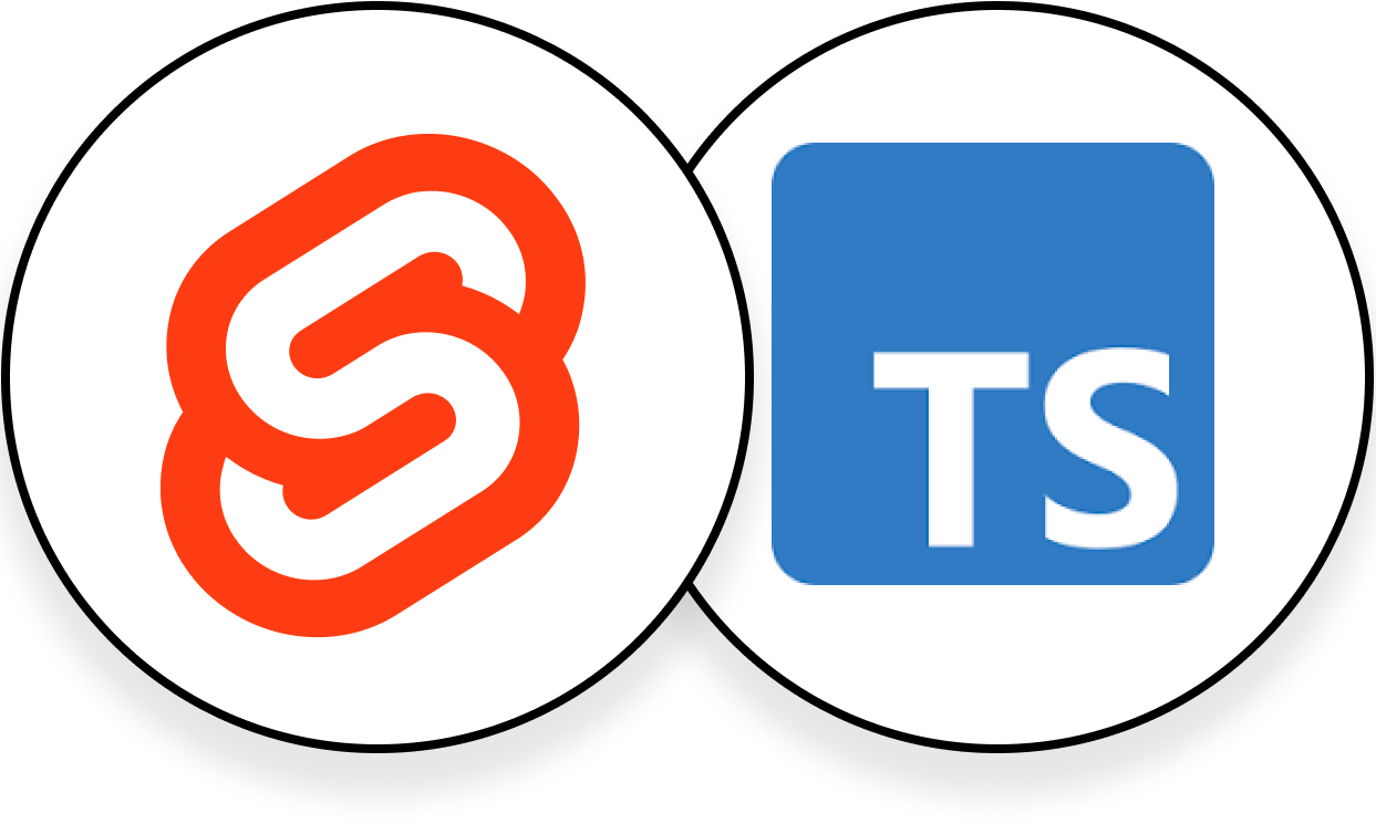 Svelte and TypeScript logos